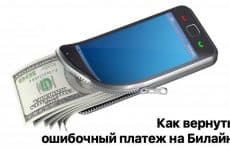 Как вернуть ошибочный платеж Билайн
